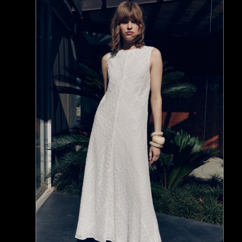 Zara NWT ZW Collection embroidery white dress 8571/115